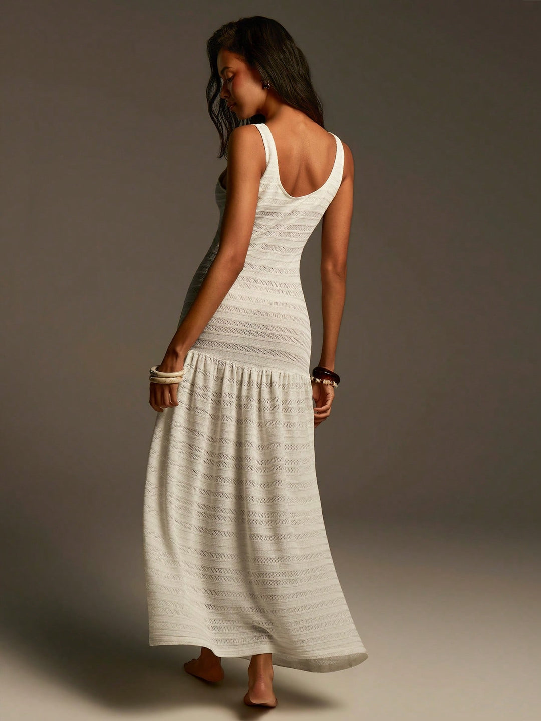 Rochie maxi SHEIN, crem