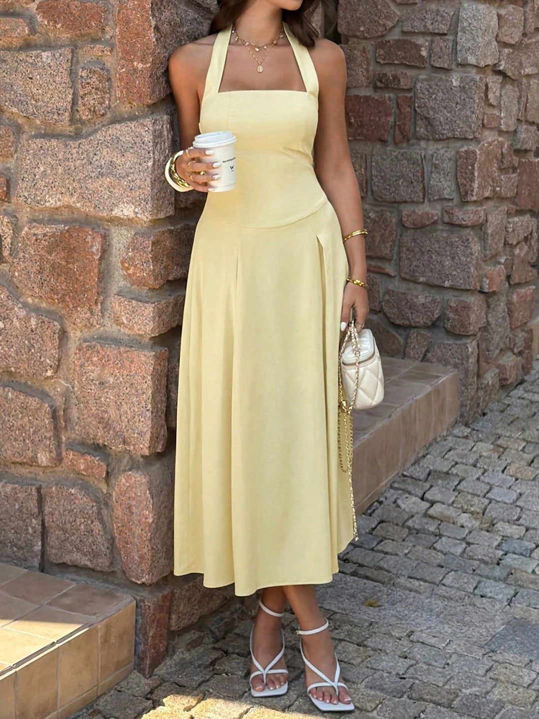 Rochie midi SHEIN, galben