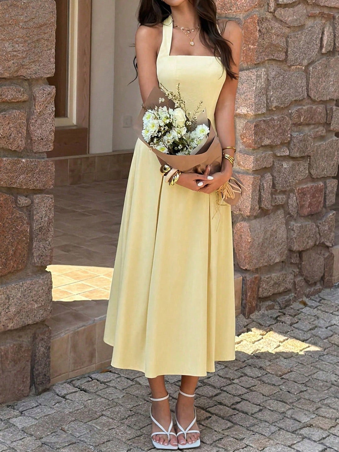 Rochie midi SHEIN, galben
