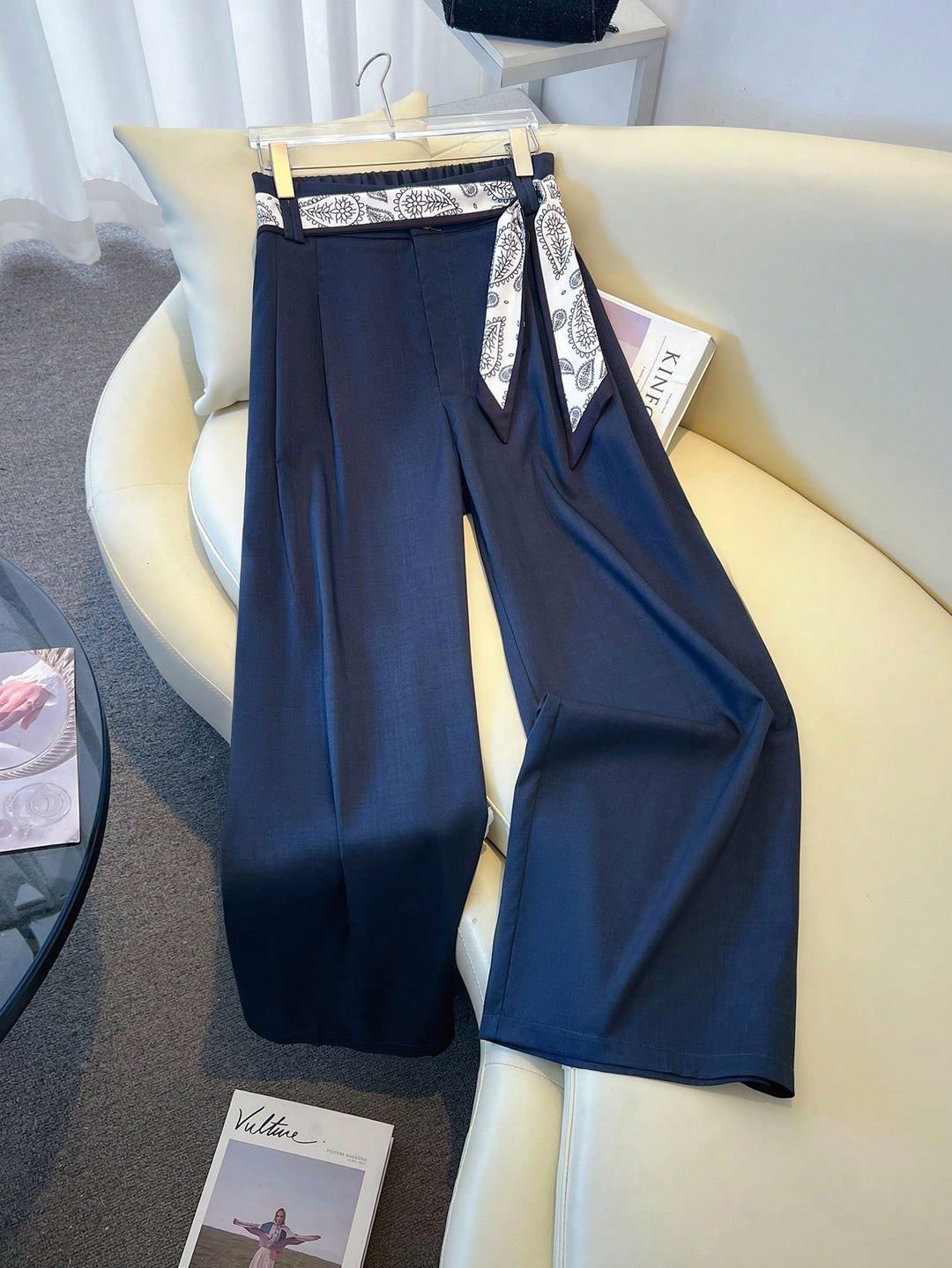 Pantalon de costum SHEIN, albastru