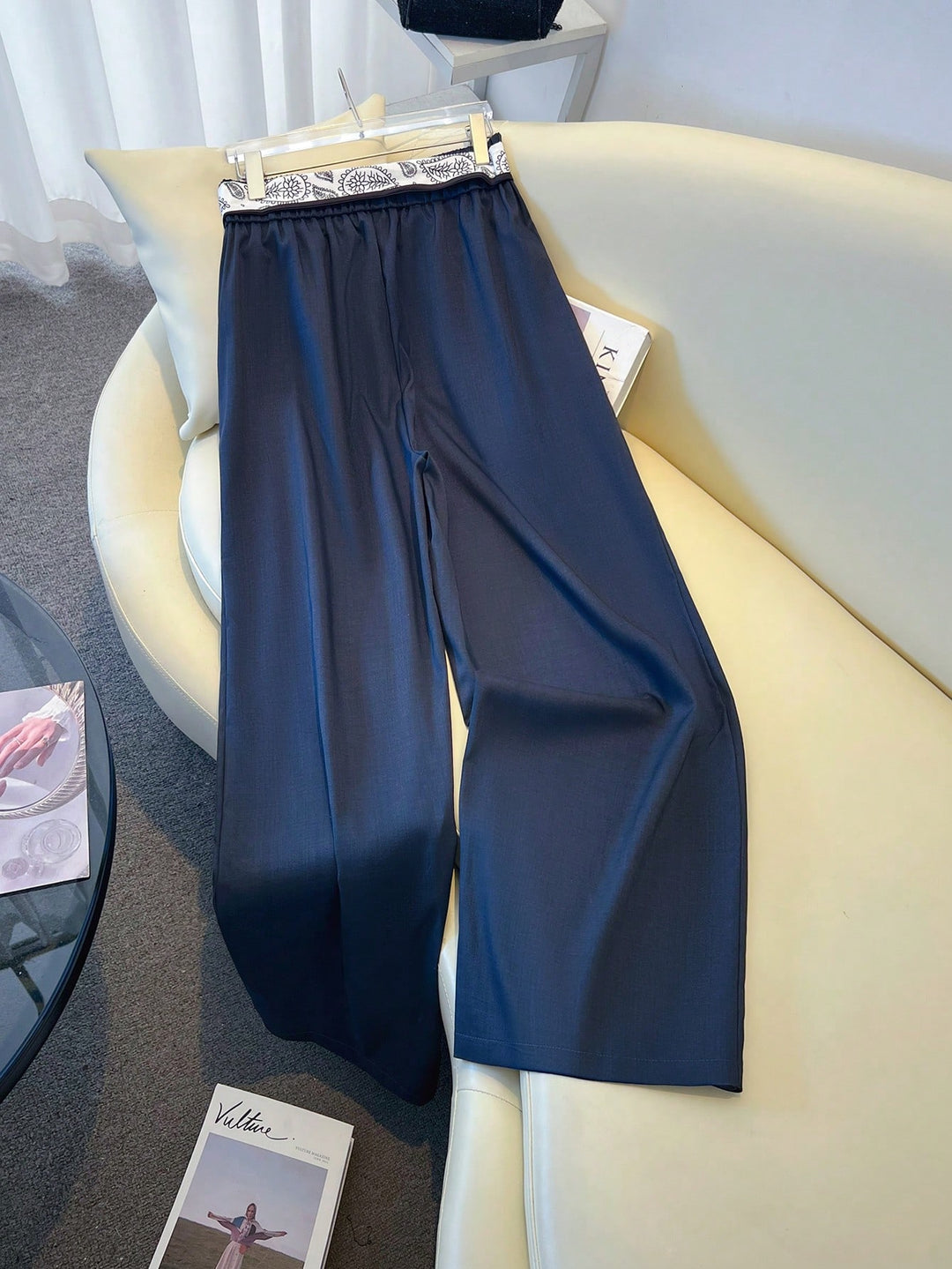 Pantalon de costum SHEIN, albastru