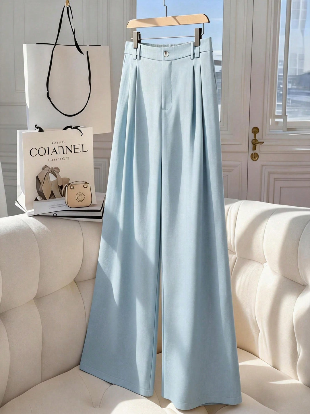 Pantalon de costum SHEIN, albastru