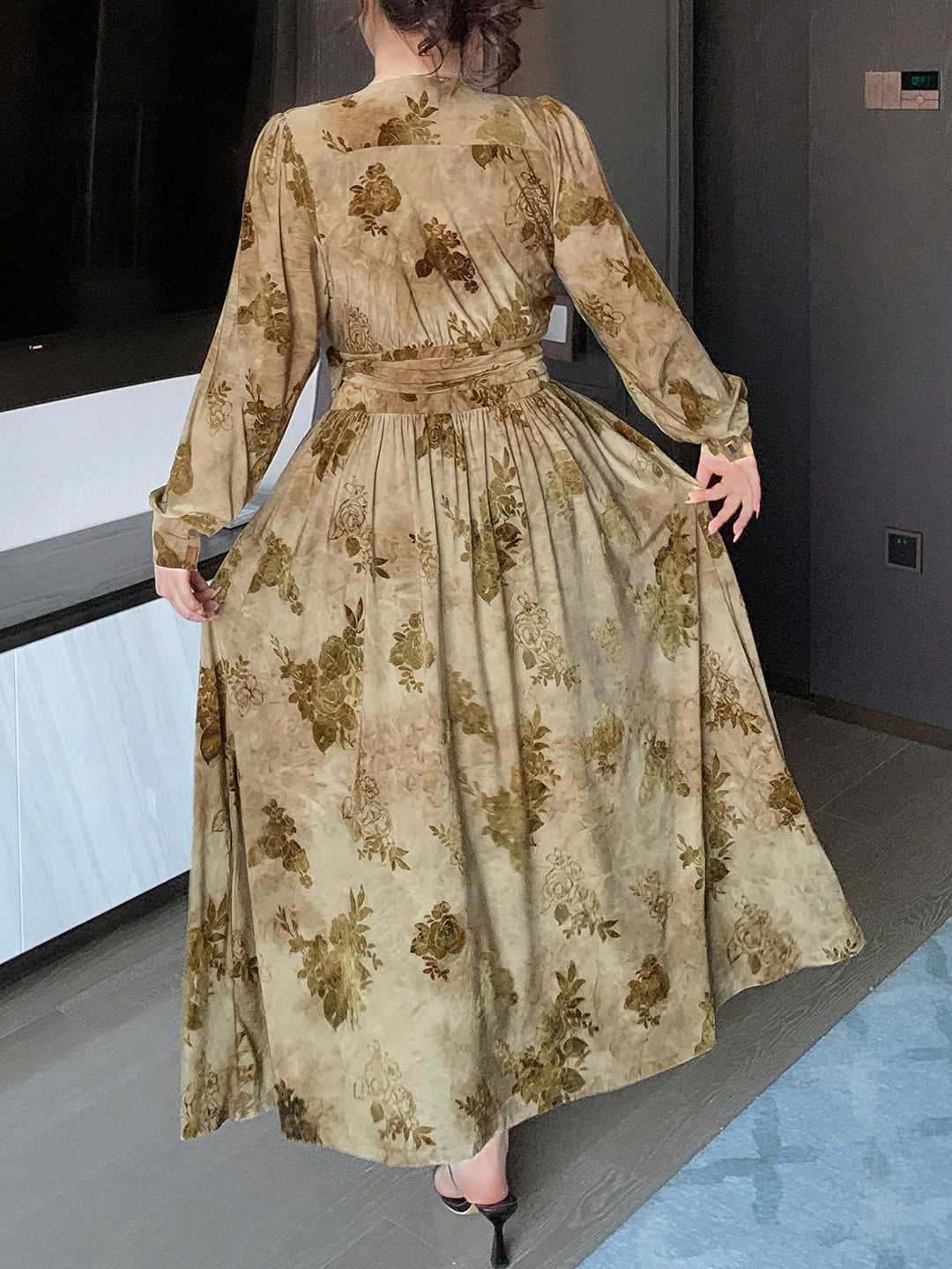 Rochie maxi SHEIN, kaki