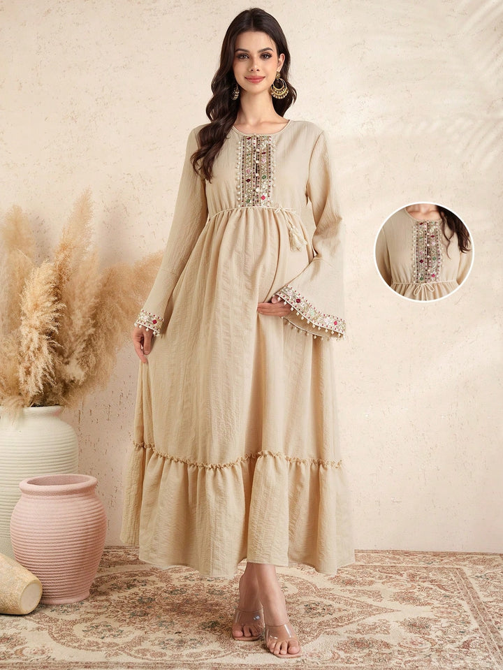 Rochie maxi SHEIN, bej