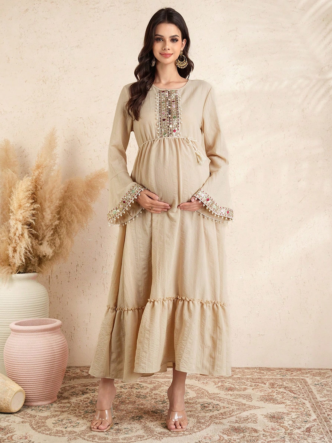 Rochie maxi SHEIN, bej