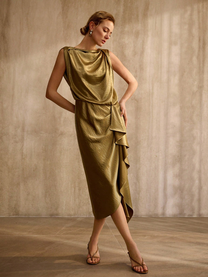 Rochie midi SHEIN, kaki