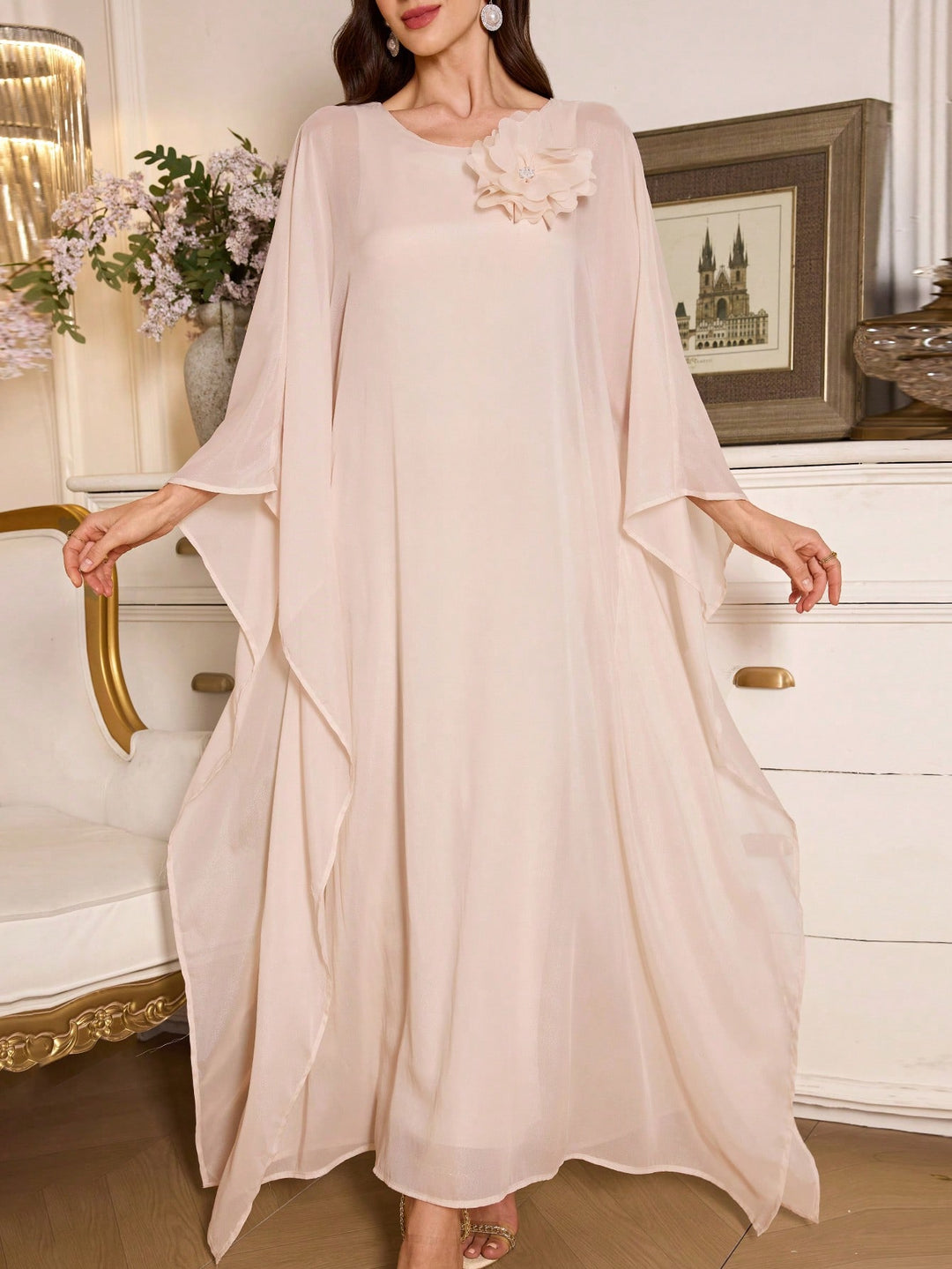 Rochie maxi SHEIN, bej