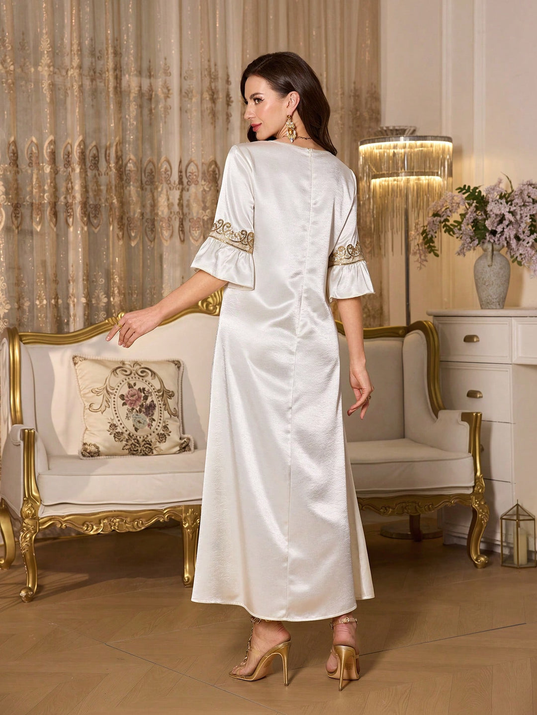 Rochie maxi SHEIN, bej