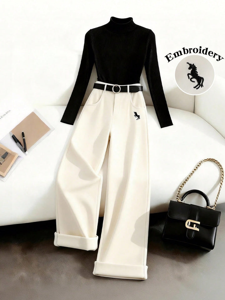 Pantaloni SHEIN, crem