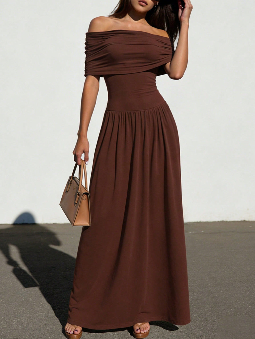 Rochie midi SHEIN, maro