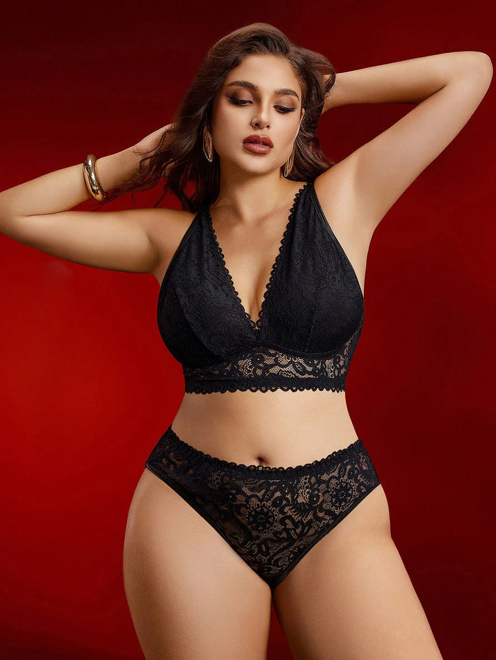 Set sutien și chilot SHEIN, negru