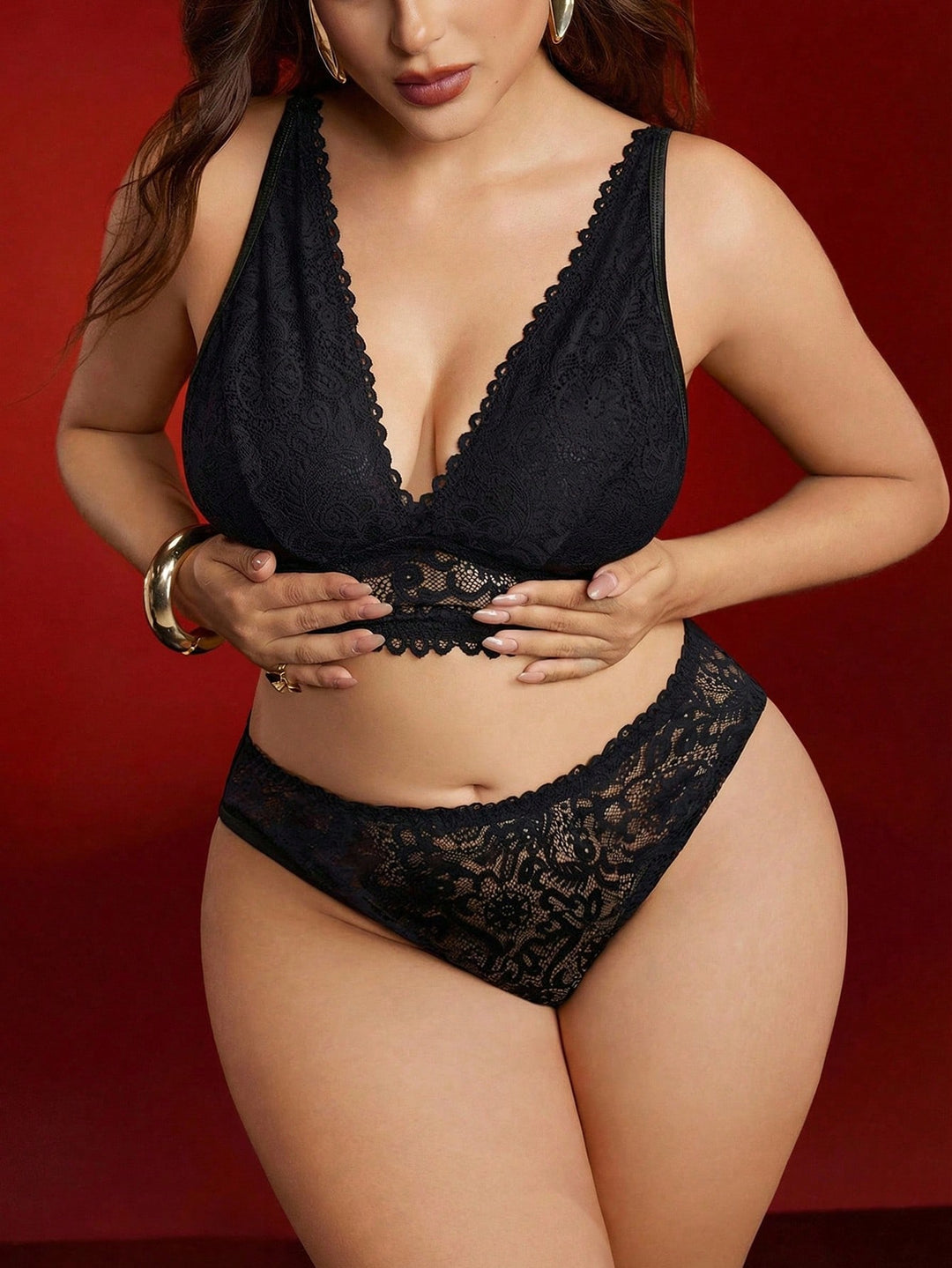 Set sutien și chilot SHEIN, negru