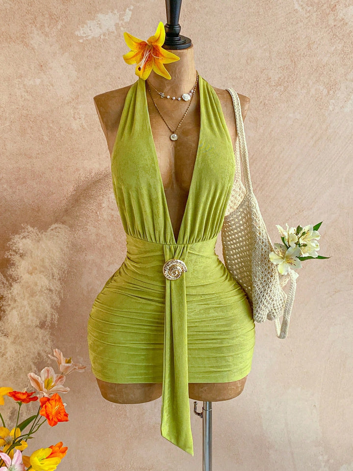 Rochie mini SHEIN, verde