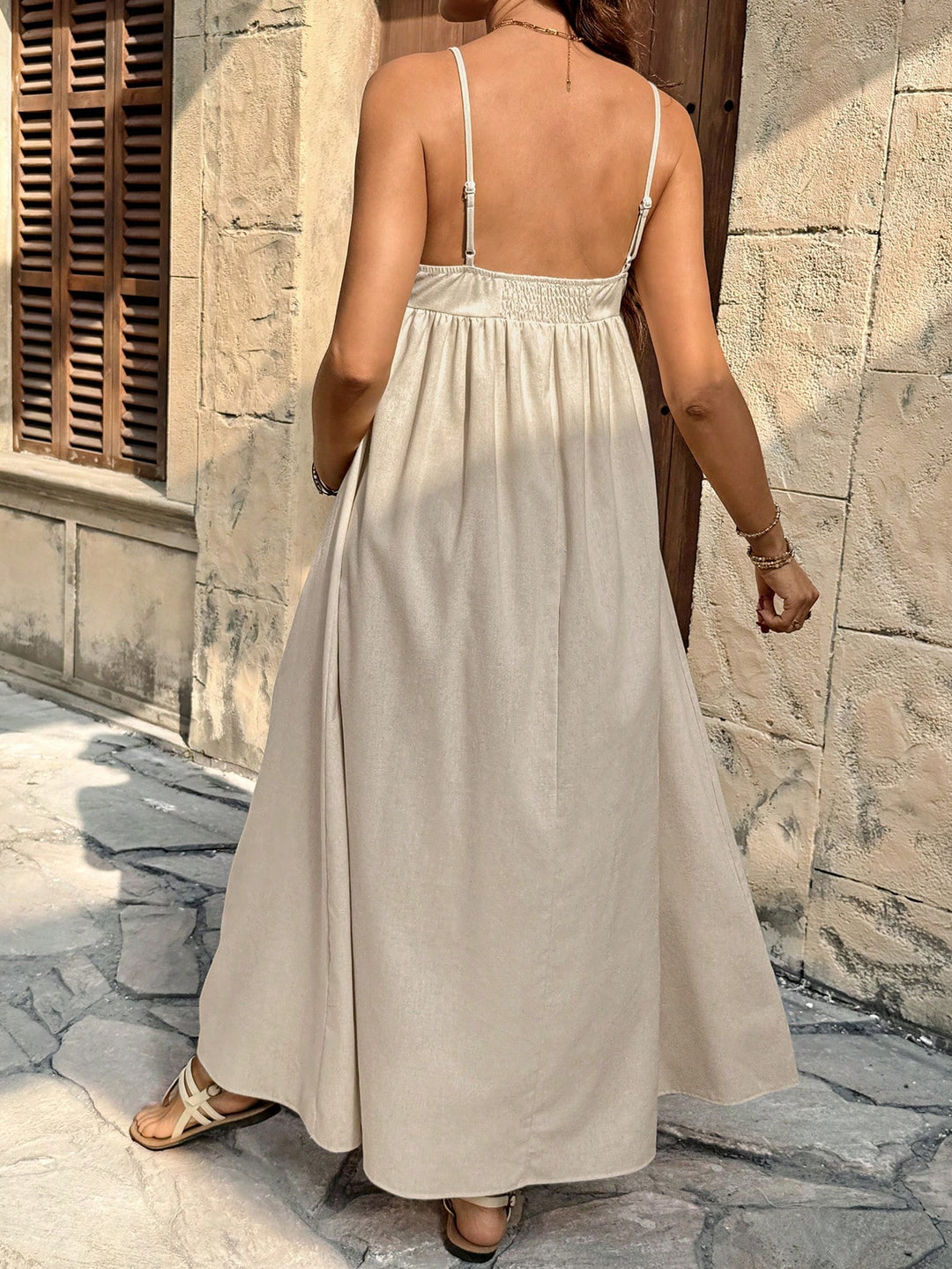 Rochie maxi SHEIN, crem