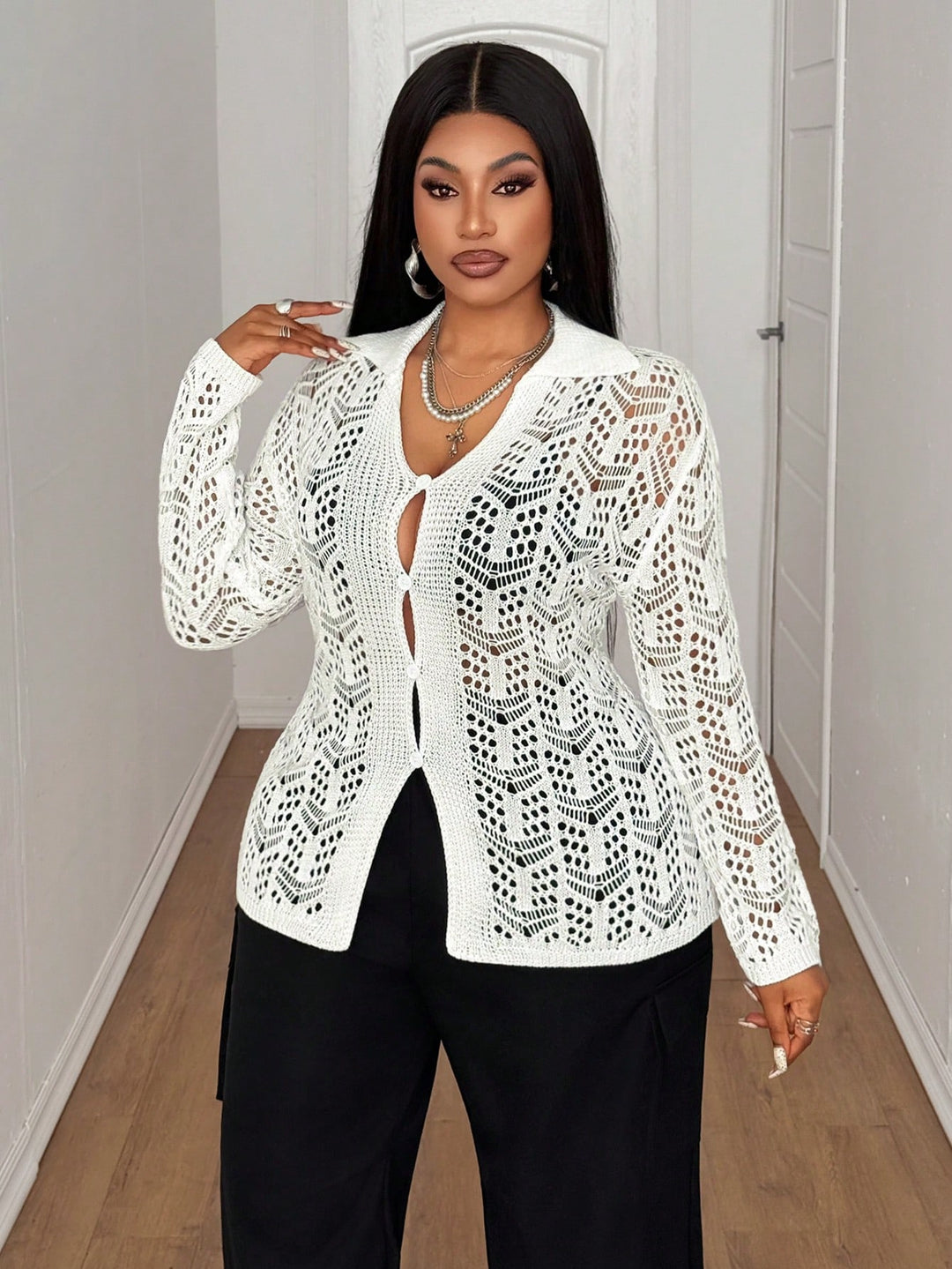 Cardigan SHEIN, alb