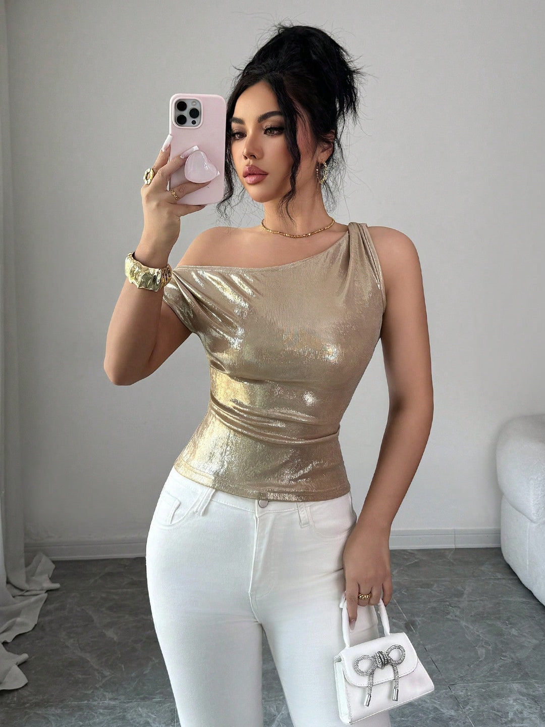 Top SHEIN, kaki