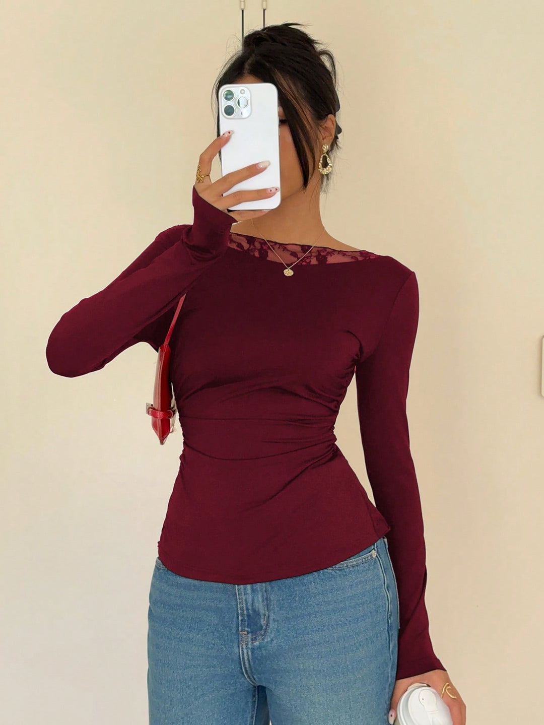 Tricou SHEIN, vișiniu