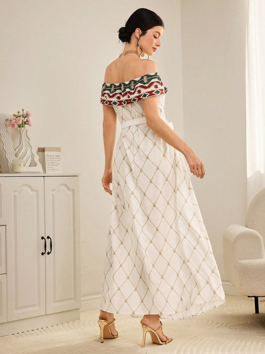 Rochie maxi SHEIN, alb