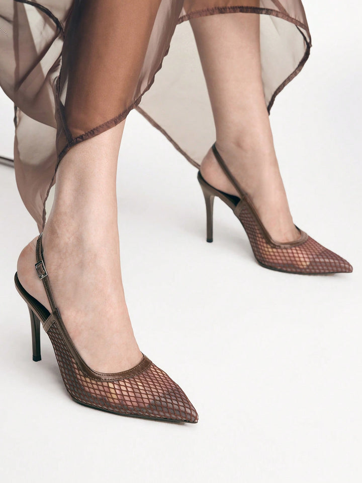 Pantofi cu toc SHEIN, maro