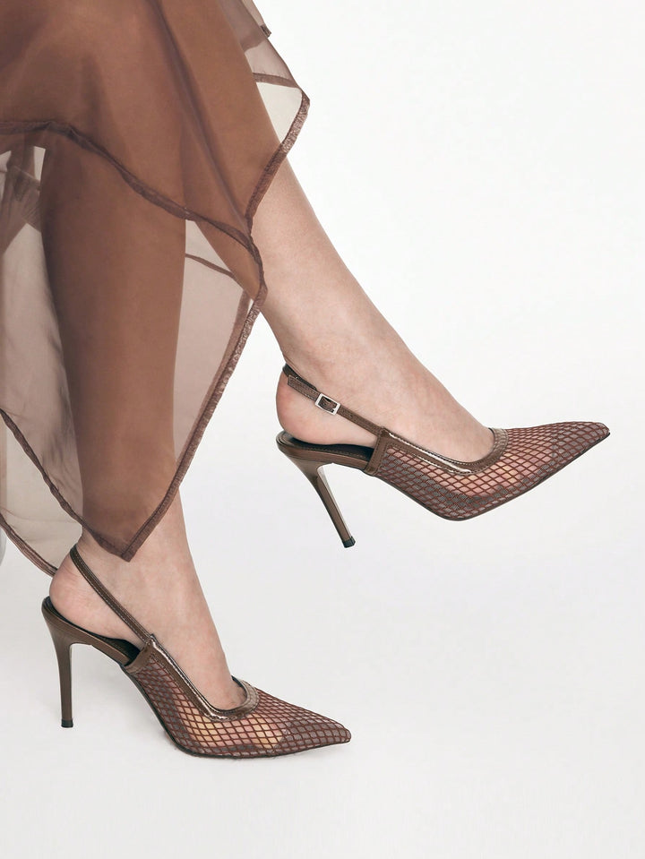 Pantofi cu toc SHEIN, maro