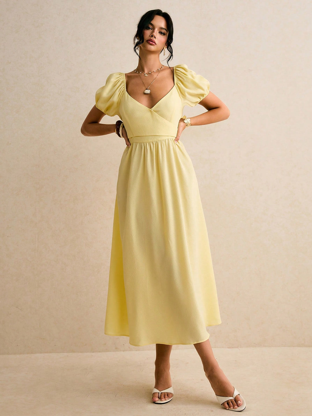 Rochie midi SHEIN, galben