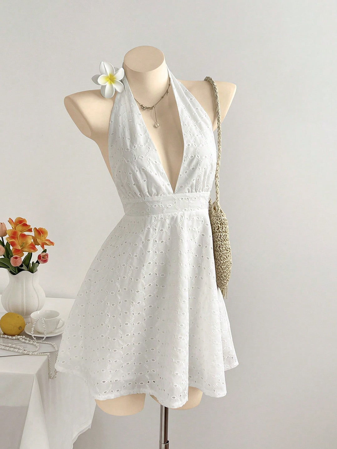 Rochie midi SHEIN, alb