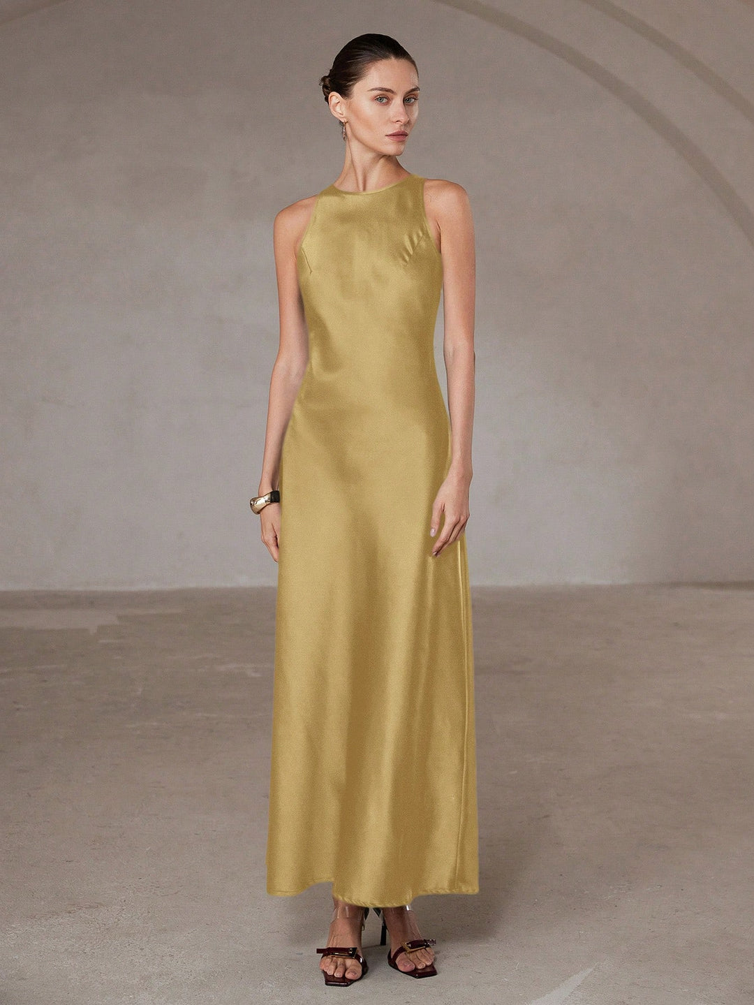 Rochie maxi SHEIN, auriu