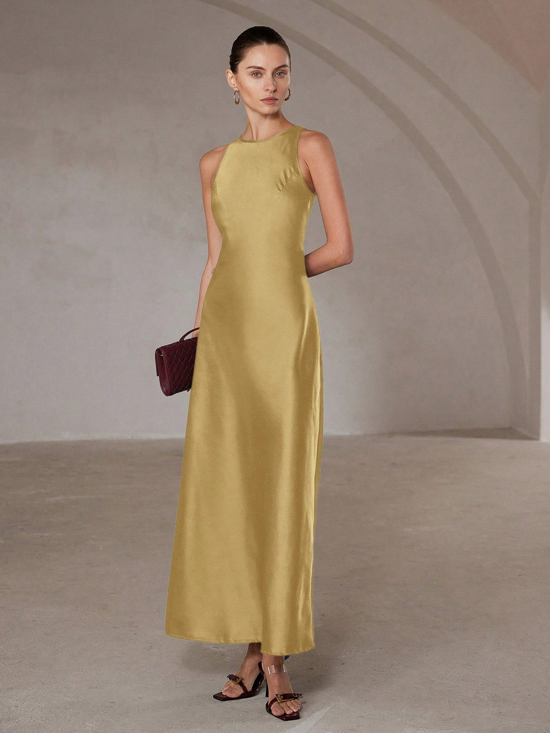 Rochie maxi SHEIN, auriu