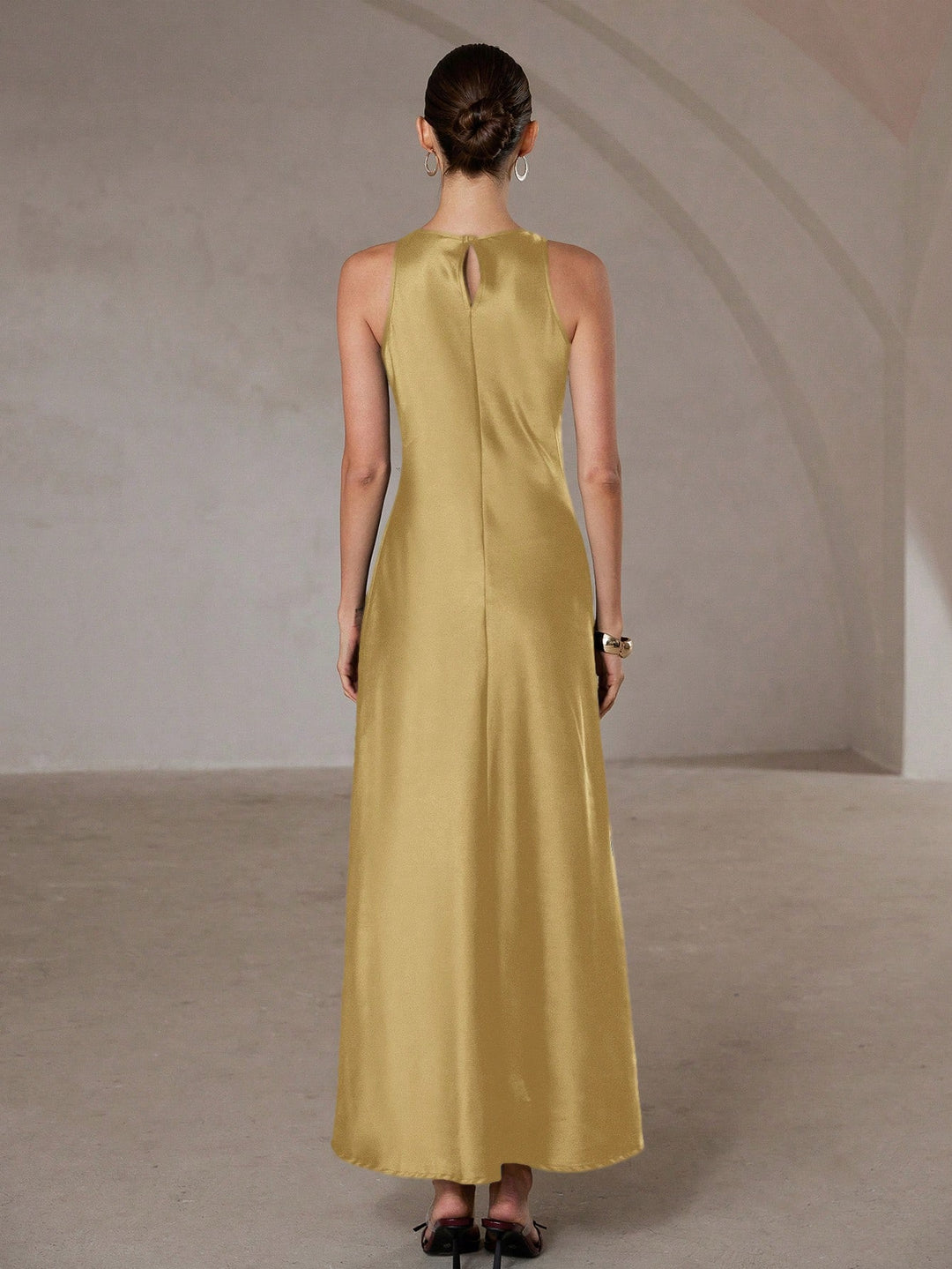 Rochie maxi SHEIN, auriu