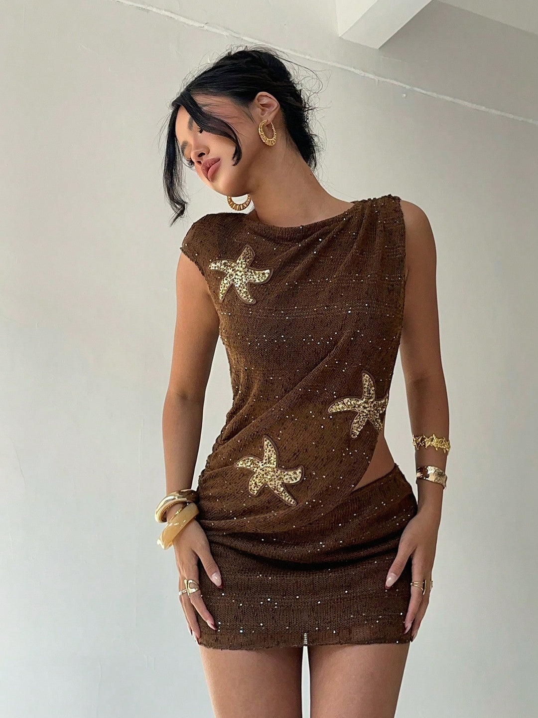 Rochie mini SHEIN, maro