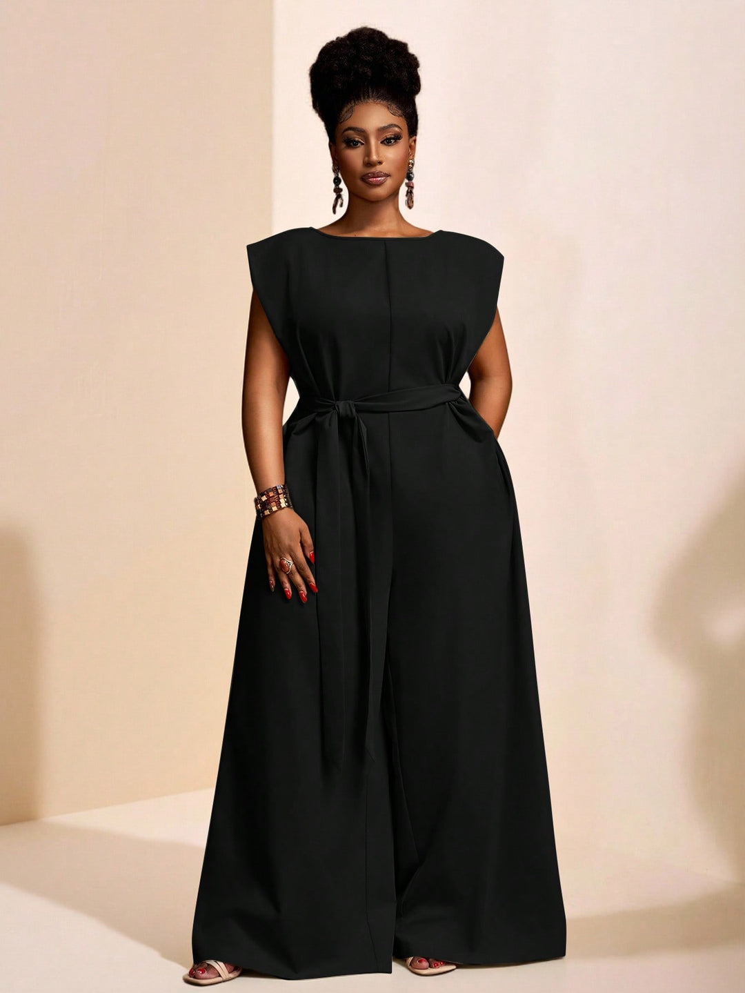 SHEIN hosszú jumpsuit, fekete