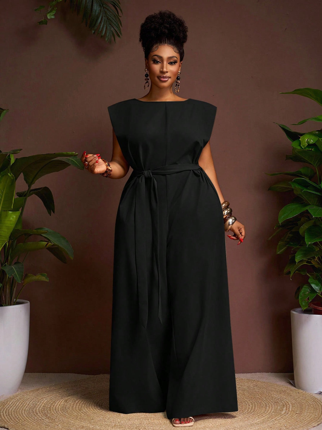 SHEIN hosszú jumpsuit, fekete