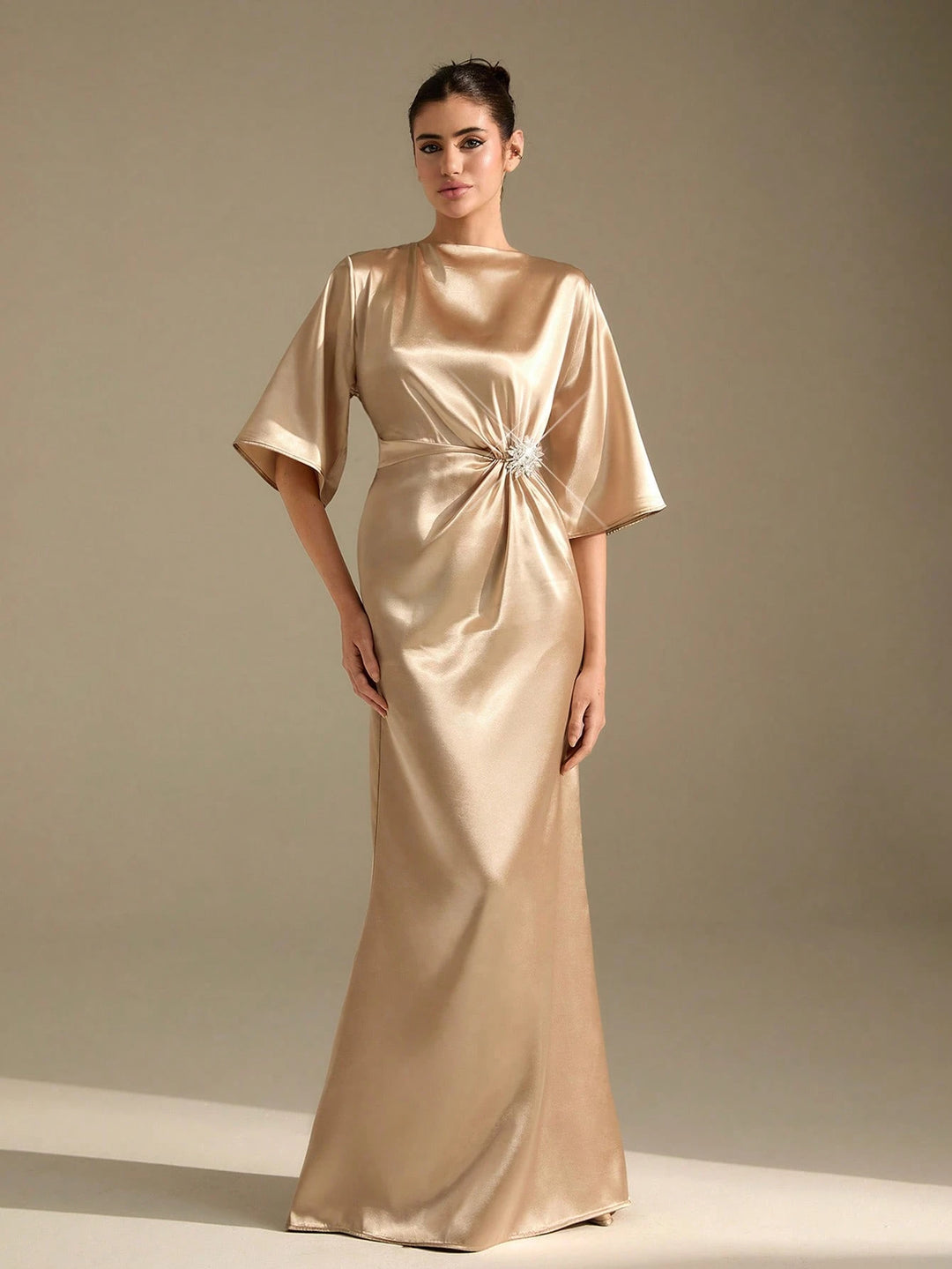 Rochie maxi SHEIN, bej