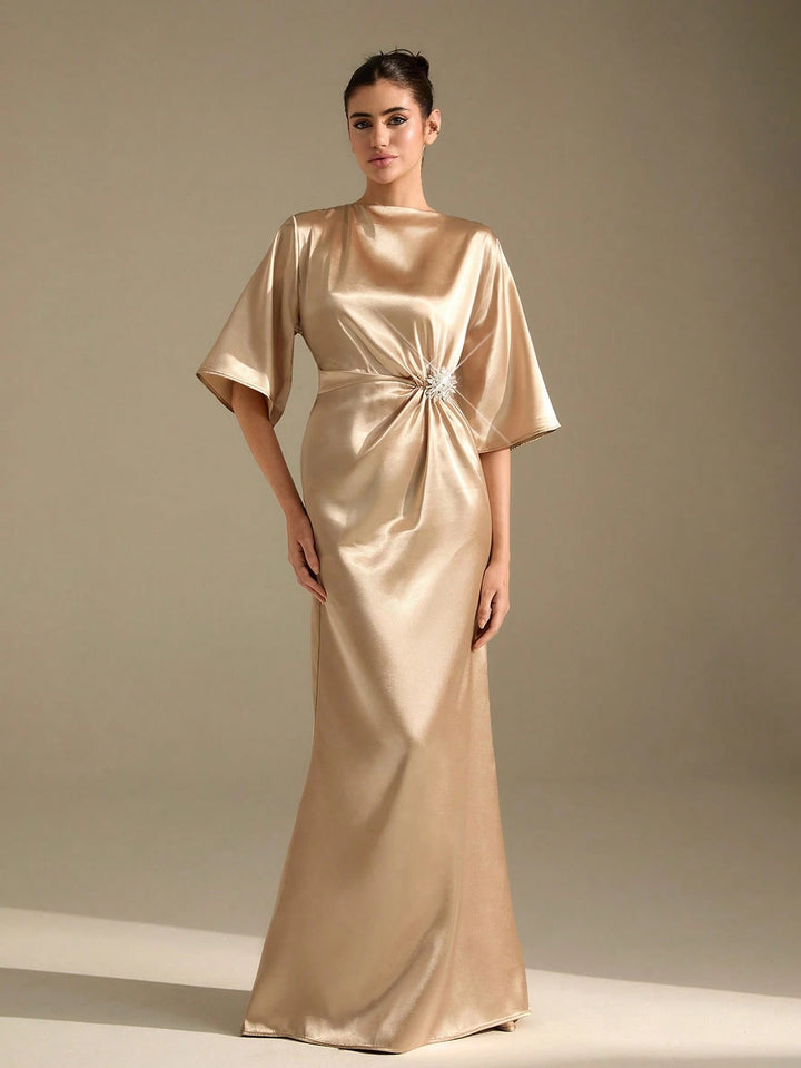 Rochie maxi SHEIN, bej