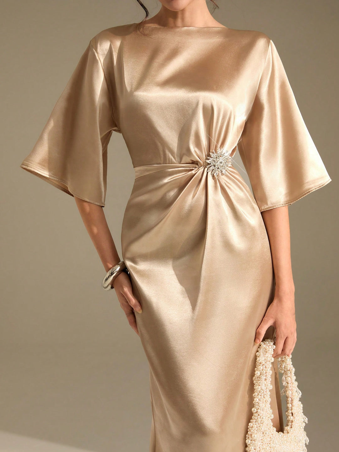 Rochie maxi SHEIN, bej