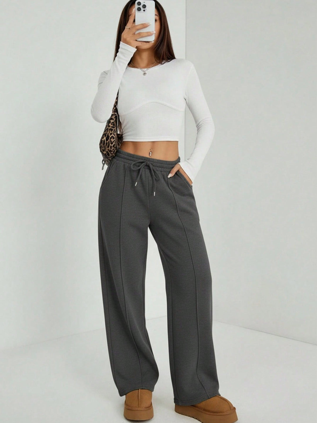 Pantaloni SHEIN, gri