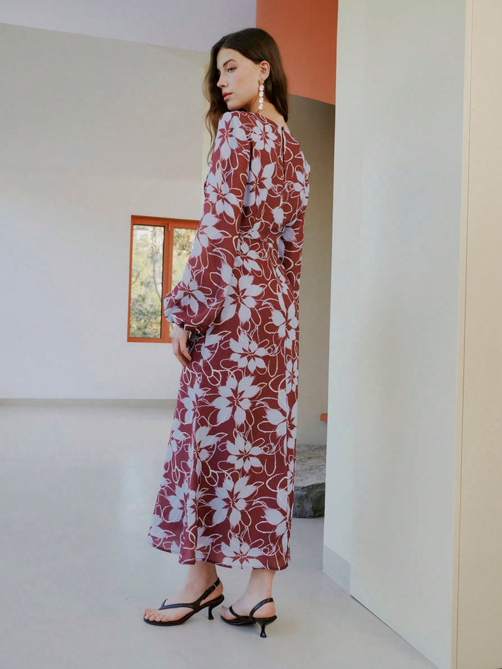 Rochie midi SHEIN, maro