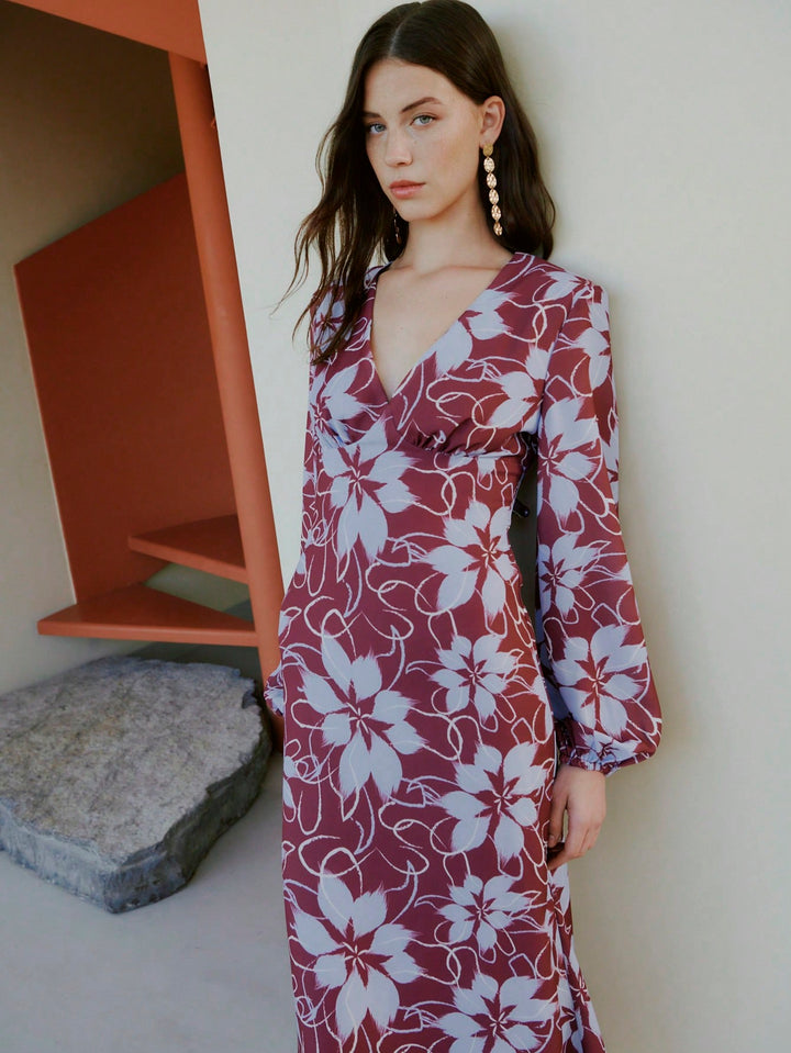 Rochie midi SHEIN, maro