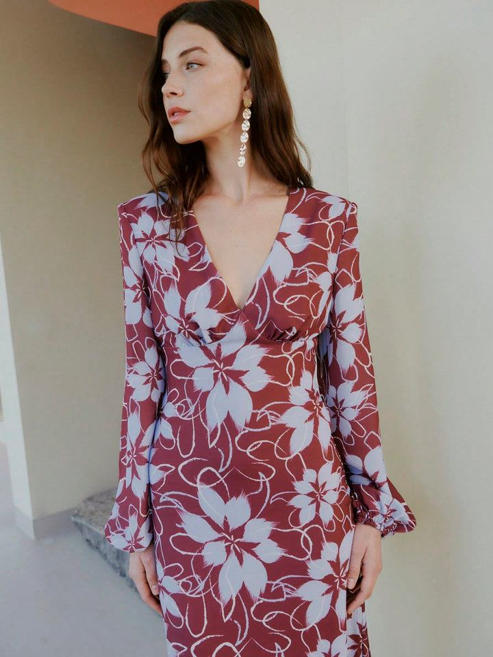 Rochie midi SHEIN, maro