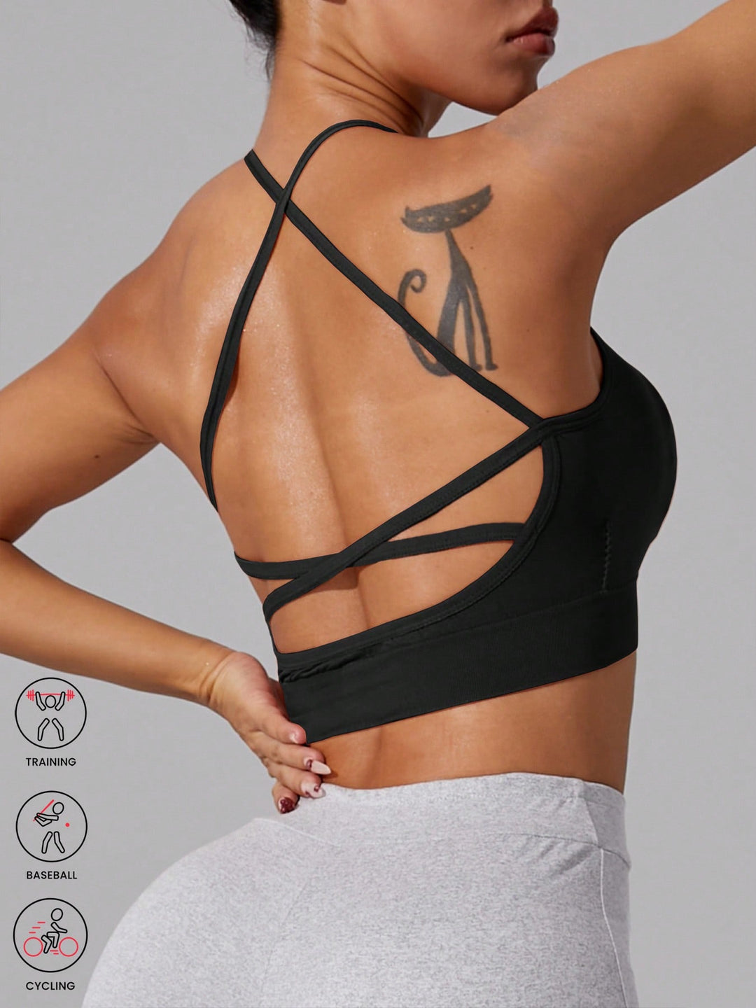 Bustieră sport SHEIN, negru