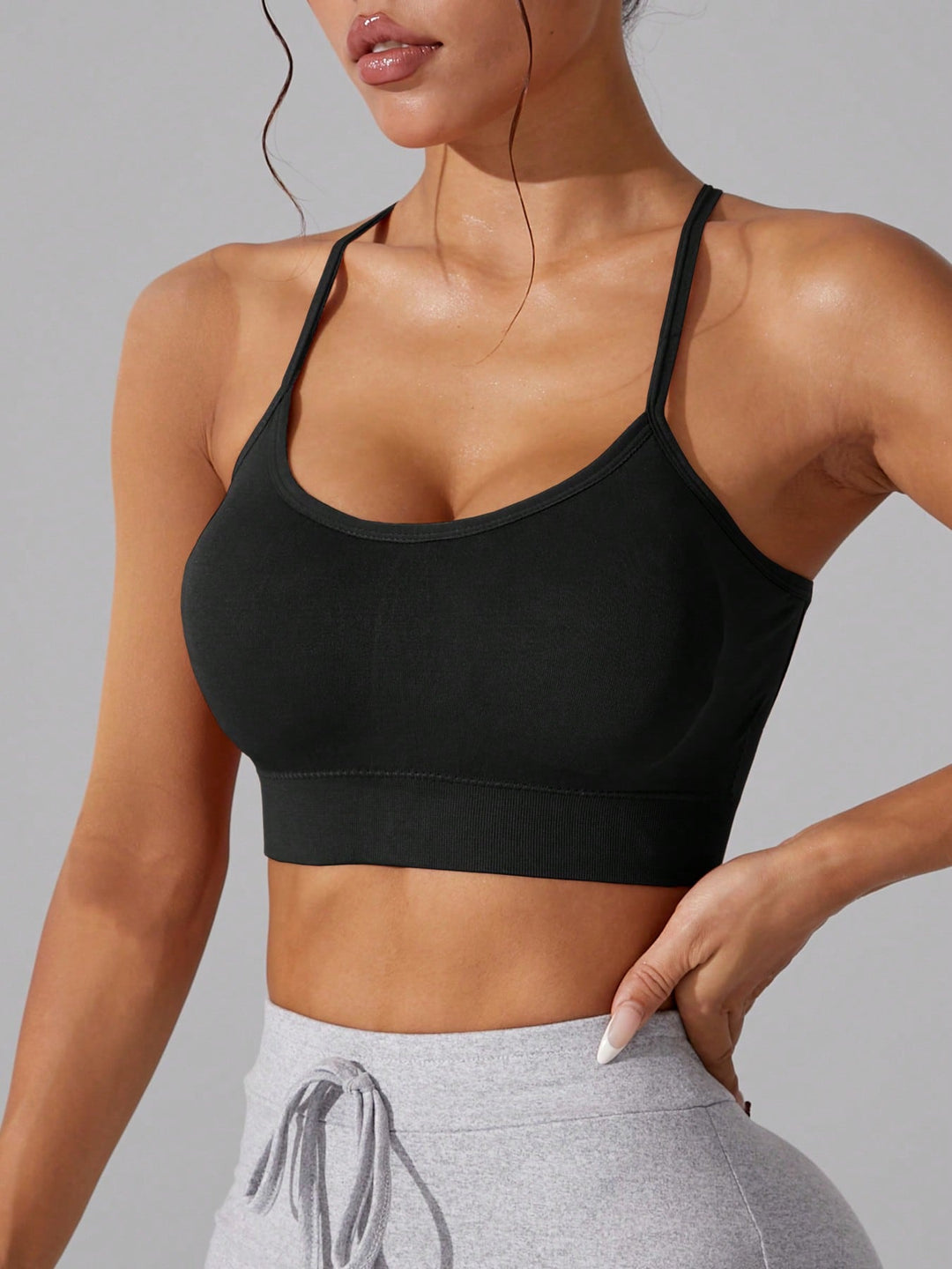 Bustieră sport SHEIN, negru