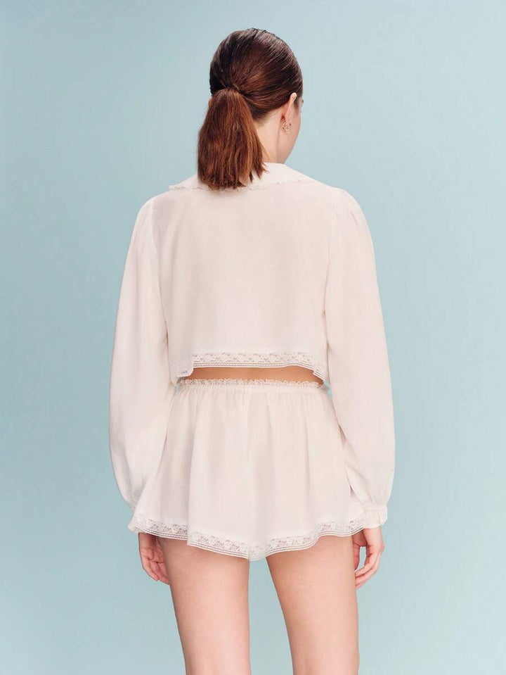 Compleu pijamale SHEIN, alb
