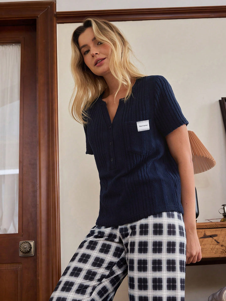 Pijama SHEIN, albastru