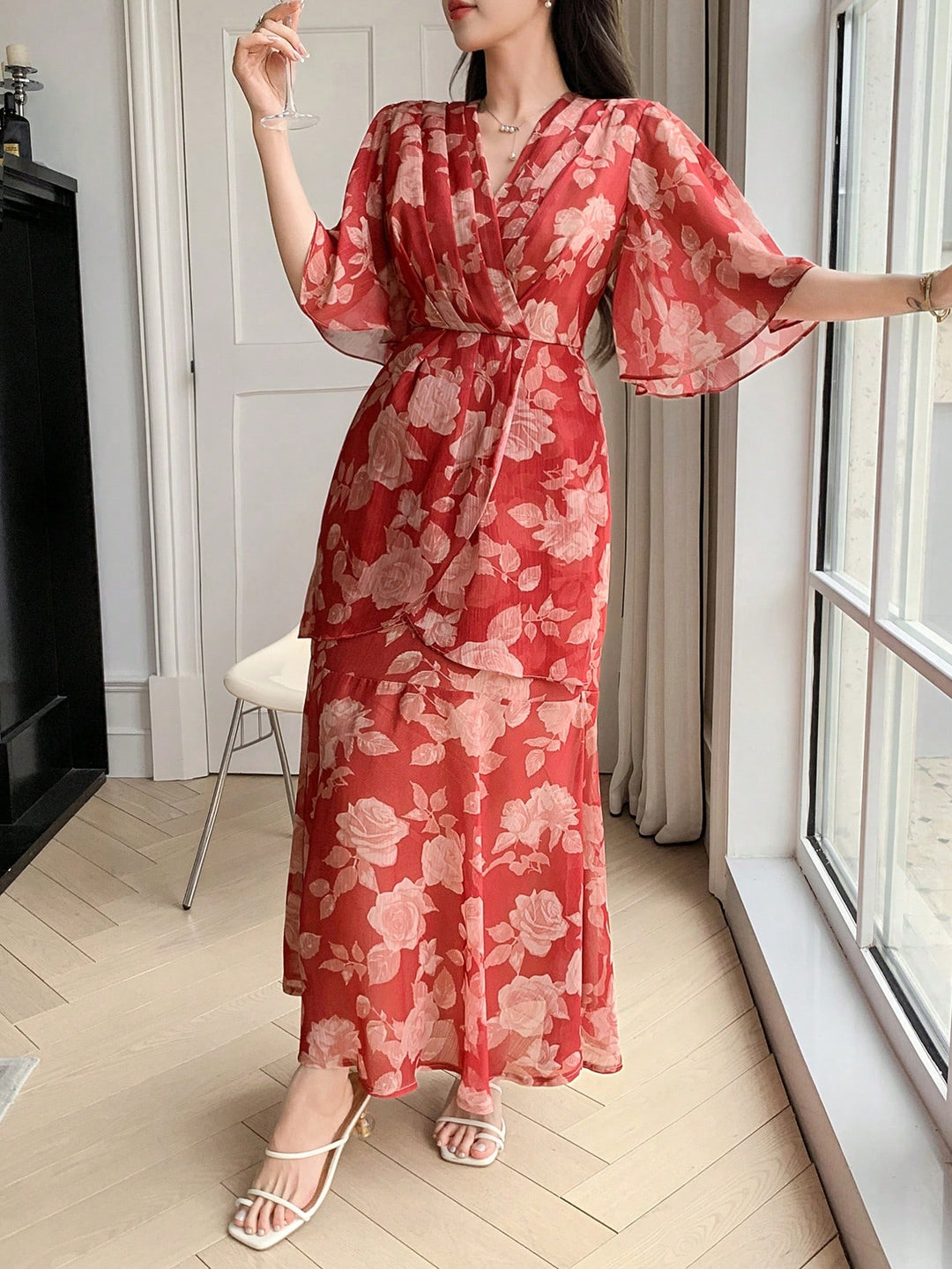 Rochie maxi SHEIN, roșu