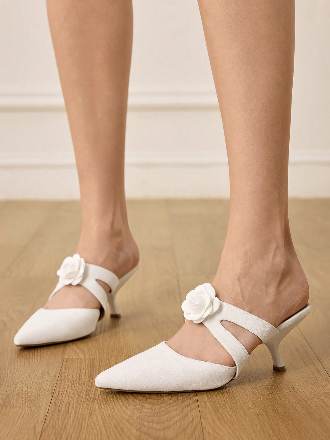 Pantofi cu toc SHEIN, alb