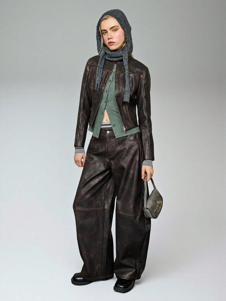 Pantaloni SHEIN, maro