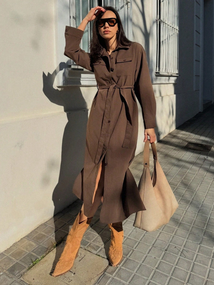 Rochie midi SHEIN, maro