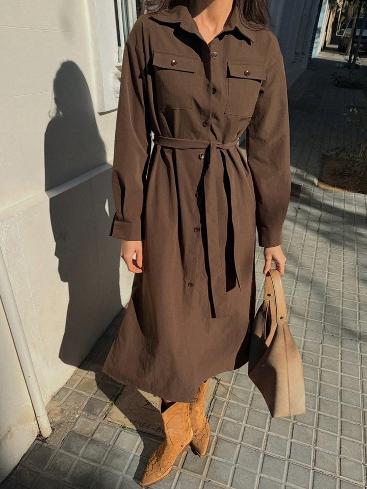 Rochie midi SHEIN, maro