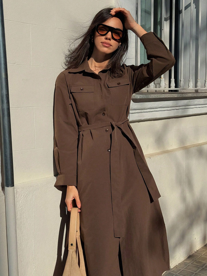 Rochie midi SHEIN, maro
