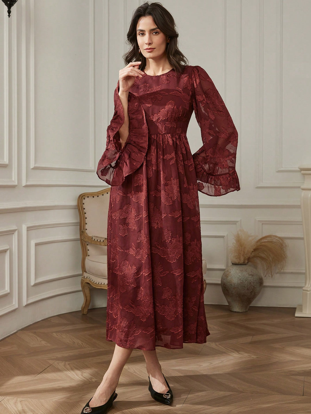 Rochie maxi SHEIN, maro